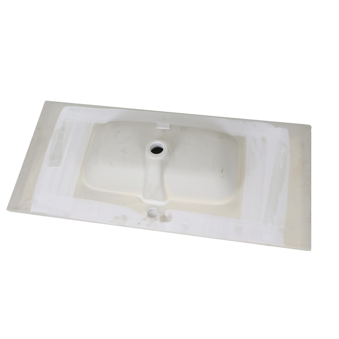 Lavabo ad Incasso in Ceramica Bianco Lucido Rettangolare per Mobili Bagno (101x46 cm)