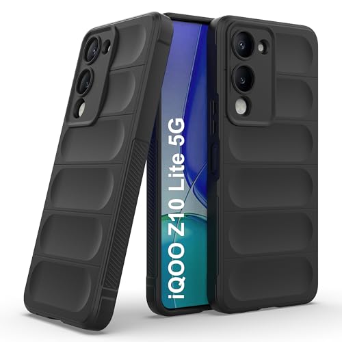 Image of amazon basics Back Case Cover for iQOO Z10 Lite 5G | Compatible for iQOO Z10 Lite 5G Back Cover | Liquid Silicon Magic Case with Camera Protection | Black