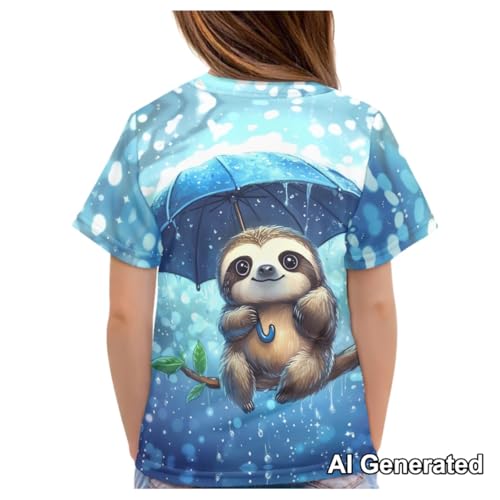 Image of Xhuibop Kids Tshirts Girls Boys 3-16 Years Summer Clothes for Teens Loose Fitting Tops