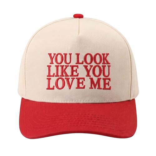 Funny Trucker Hats Vintage Adjustable Embroidery Baseball Caps Snapback Hat for Women Gag Gifts (You Look Like Love Me1)