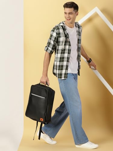Image of Thomas Scott Men's | Checks | Full Sleeve | Regular Fit | 100% Cotton | Hooded | Casual Shirt