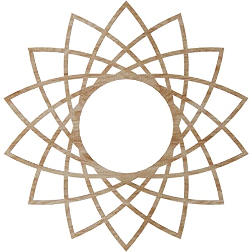 Image of Ekena Millwork 28 inchOD x 10 3 /4 inchID x 3 /8 inchT Eleanor Wood Fretwork Pierced Ceiling Medallion, Red Oak