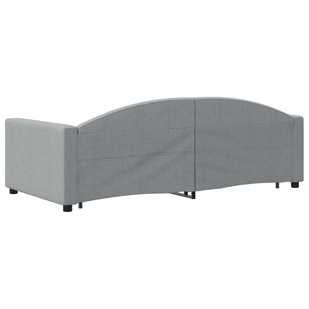 vidaXL Sofa rozsuwana z szufladami, jasnoszara, 100x190 cm, tkanina