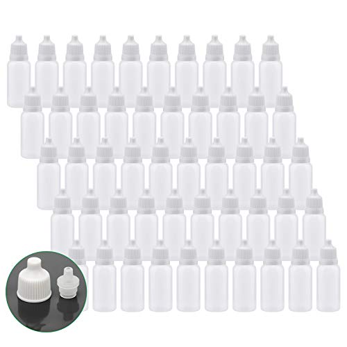 Adecco LLC 50PCS Plastic Dropper Bottles, 15ML