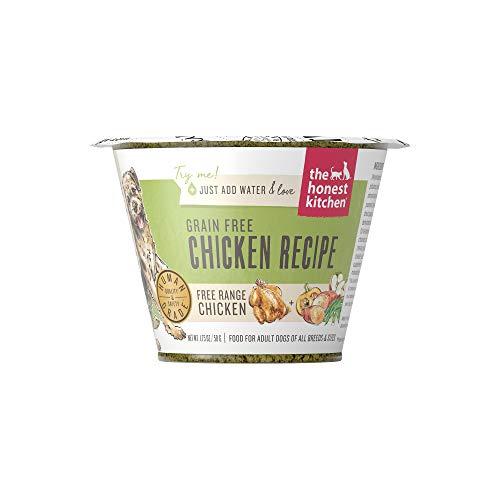 Image of The Honest Kitchen Dehydrated Grain Free Chicken Dog Food, 12-Pack of 1.75 oz Single Serve Cup