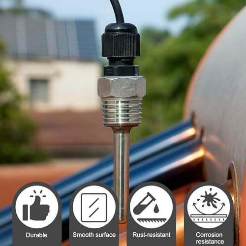 2 Stück Tauchhülse 1/2 Edelstahl, Temperaturfühler Tauchhülsen 8 X 50mm, 1/2 Zoll Edelstahl Tauchhülse 8 × 50 Mm Mit G1/2 Gewinde Für Sensoren, Kollektoren, Heizsysteme, Industrieeinsatz