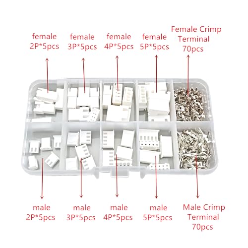 Kit conectores JST XH 2.54mm macho y hembra con terminales miniatura 2
