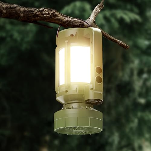 Lampe de camping LED avec ventilateur portable et rechargeable