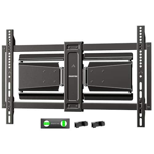 Image of monTEK Heavy Duty Ultra Slim TV Wall Mount for 37-90 Inch TVs Up to 185lbs, Swivel & Tilt & Extension Wall Mount TV Bracket with Articulating Dual Arms, 16 /18 inch Studs Low Profile Full Motion tv Mount