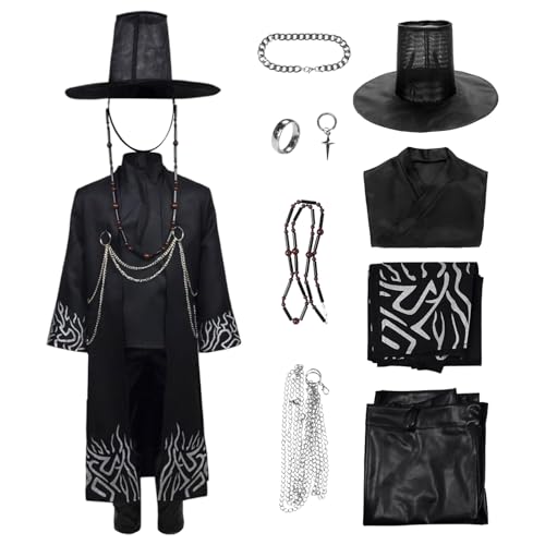 SERTAS Kpo-p Dämon Saja Jungen Kostüm Kinder Saja Boys Jinu Cosplay Kostüm Set Halloween Karneval Cosplay (140)