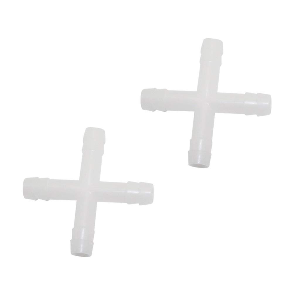 Adaptador de Conector de Manguera Conector de 4 Vías con Conectores Rápidos Cruzados de Púas de 10 Mm Accesorios de Tubería de Riego para Jardínrícola Divisor de Manguera 200 Piezas