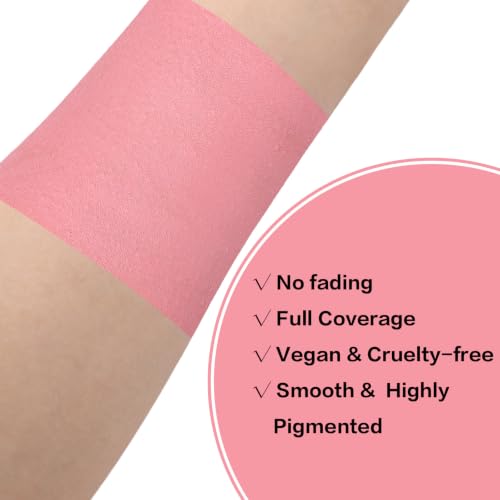 Image of BADCOLOR Pastel Pink Face Body Paint, Highly Pigmented Body Paint Stick, Hypoallergenic & Waterproof Eye Black for Halloween Sugar Skull Broken Doll Pink Clown Costume