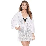 Dotti WHITE Gypsy Gem Crochet Tunic Swim Cover-up, US Small