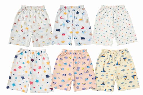 Image of Tinchuk Regular Printed Shorts Set of 6 - for Your Little One Multi-Coloured -Assorted