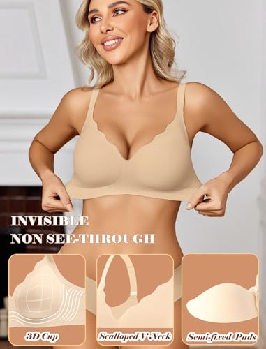 Avidlove Bras for Women No Underwire Seamless Bralettes Wireless Push Up Scalloped Full Coverage Comfortable Everyday Bra3