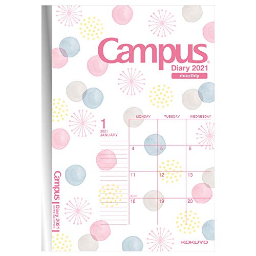 KOKUYO Campus Diary Notebook 2021 A5 Monthly Type, Limited Pattern (ãƒ‹-CML9-A5-21)