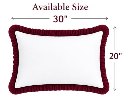 Image of Ruffled Pillow Cases Dule Tone Set of 2, Chocolate - Pillow Shams Brushed Microfiber Edge Ruffled Soft Pillow Cover with Envelope Closure for Bedding Decor 20 inch x 30 inch