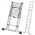 Hailo T80 FlexLine | Aluminum telescoping Ladder | 11 rungs | Height Adjustable up to 10.5FT | Single rungs can be Extended | Transport Belt | One-Hand Unlocking System | Rustproof | Indoor-Outdoor
