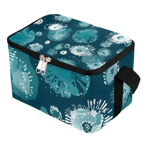 GzLeyigou Lunch Bags for Women Men 9 Cans,Tie Dye Hot & Cold Food Delivery Bag Insulated Grocery Bag Insulated Lunch Box Blue Cooler Bag for Office Work Picnic Beach