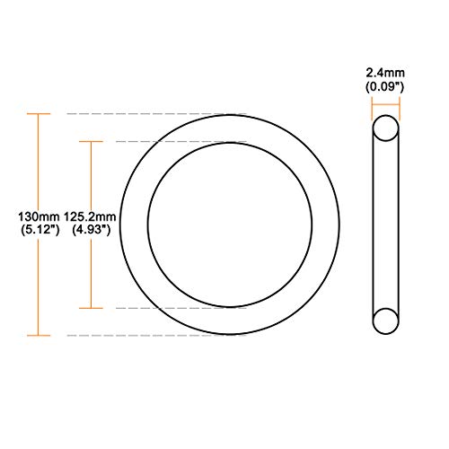 sourcingmap Nitrile Rubber O-Rings 130mm OD 125.2mm ID 2.4mm Width, Metric Sealing Gasket, Pack of 10, 125.2mmx130mmx2.4mm - Image 3