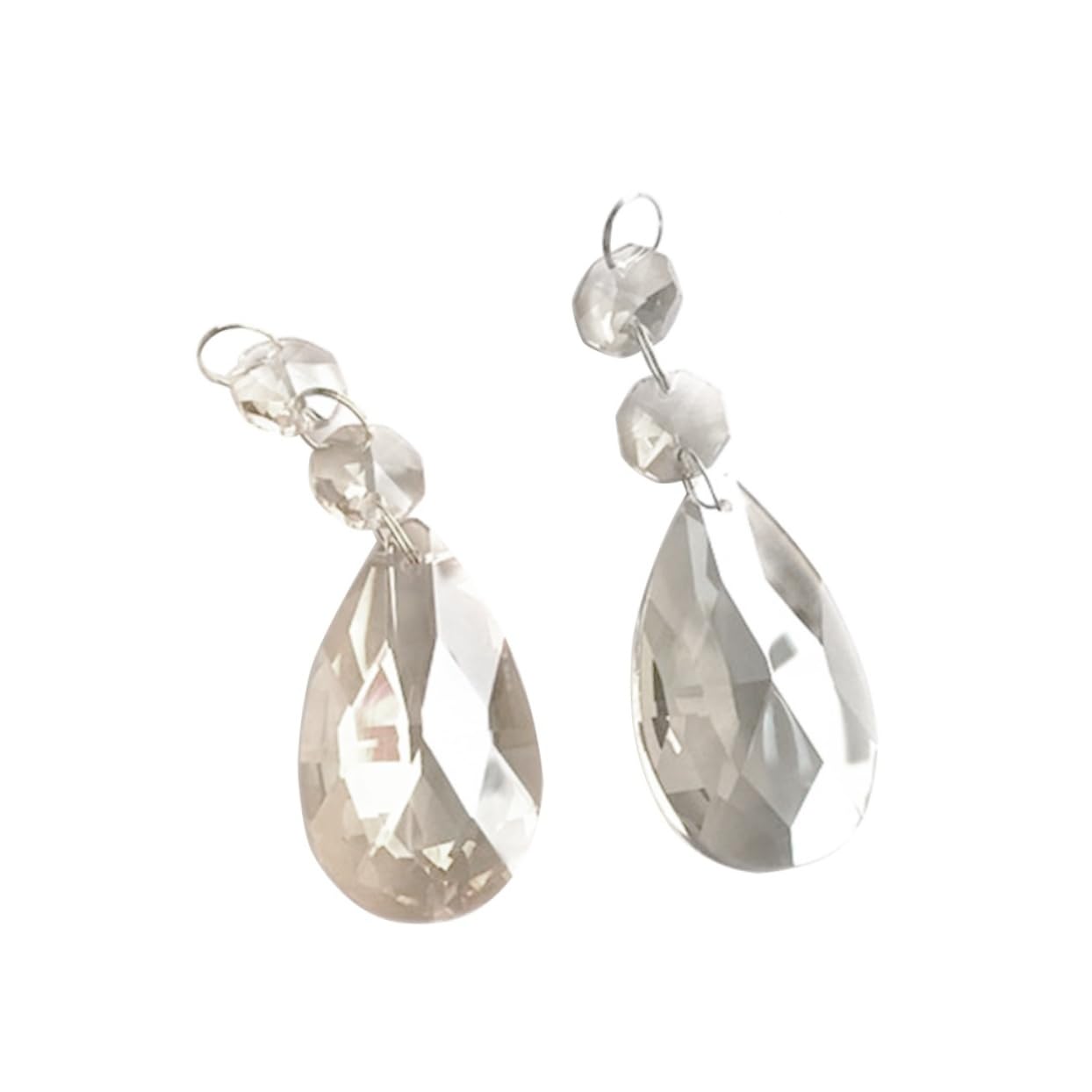 CIYODO Teardrop Chandelier Crystals 20pcs Pendant Beads for Chandelier Decor Bulk Wedding Decor