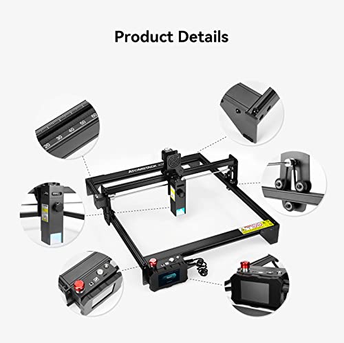 Atomstack A10 Pro 50W Diy Laser Cutter And Engraver Machine, 10W Output Power, Eye Protection Compressed Spot 11000Mm/Min Diode Laser Engraving For Metal And Wood, 410X400Mm #TOP5