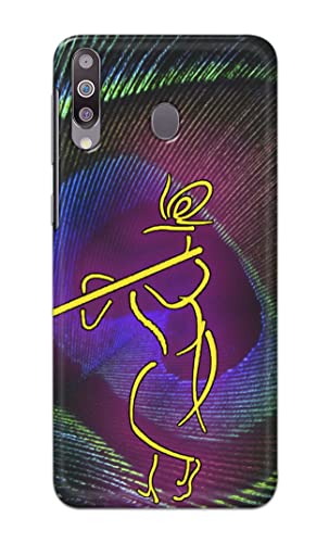 Image of PRINTFIDAA Lord Krishna On Peacock Feather Hard Back Cover for Samsung Galaxy M30 / Samsung A40s, SM-M305F / DS Back Cover -(P6) KAT1007