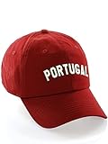 International World Sports Countries Baseball Hat Layered PVC Letters Strapback, Portugal Red Green