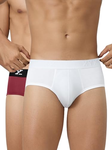 Image of XYXX Men's Ace Micromodal Regular Fit Solid Antimicrobial Briefs with No Marks Waistband (Pack of 2)