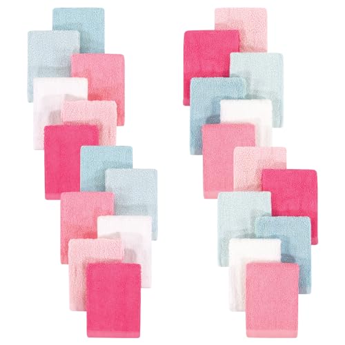 Image of Hudson Baby Unisex Baby 24Pc Rayon from Bamboo Woven Washcloths, Coral Mint, One Size