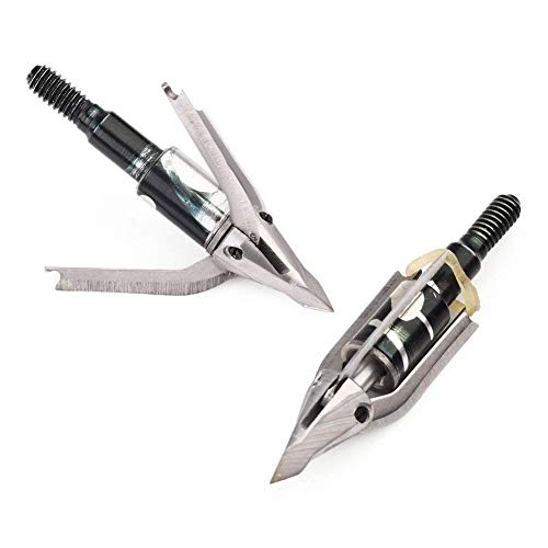 SHARROW 6pcs Puntas de Flecha de Caza 100 Grains Blade Broadhead para...
