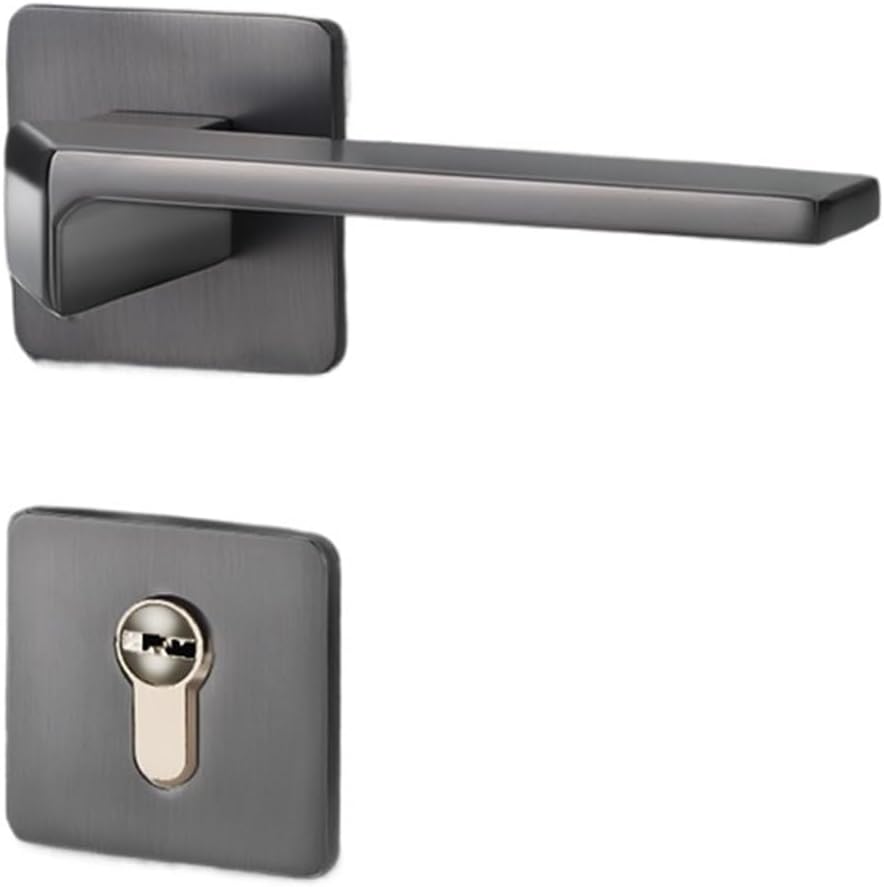 Split Bedroom Door Lock Household Interior Door Wooden Door Universal Silent Magnetic Door Handle(Cool Black)