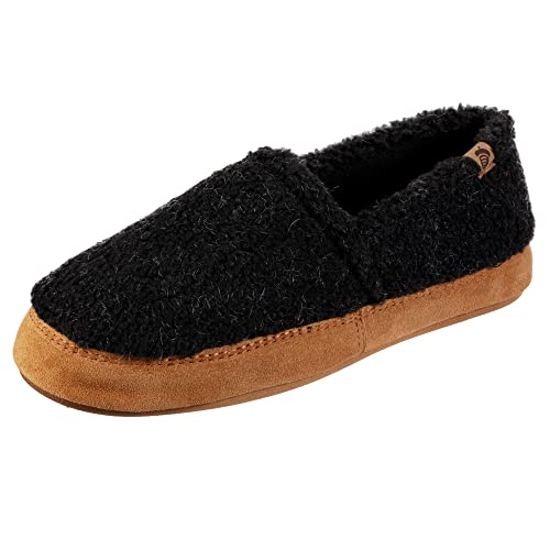 Acorn Men's Moc Slippers with Memory Foam Insole Suede Sidewall and Rubber Outsole (Tex/Polar)