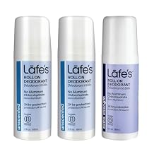 Lafes Natural Deodorant | 3oz Roll-On Aluminum Free Natural Deodorant Variety | 2 Unscented & 1 Extra Strength | 3 Pack