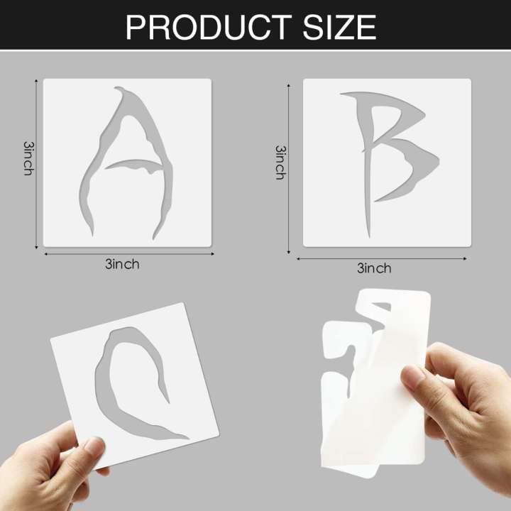 36pcs Halloween Letter Stencils Reusable Halloween Number Stencil DIY Alphabet Stencil for Painting on Wood Canvas Reusable Template Nativity Scene Paint Stencils for Crafts Fabric Home Décor (3 Inch)