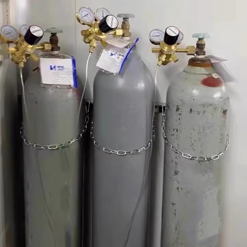 Hoher Stahl-Gasflaschenwagen mit Rollen, für drinnen und draußen, rollender Sauerstofftankhalter, Universalgestell für sichere Aufbewahrung im Schrank
