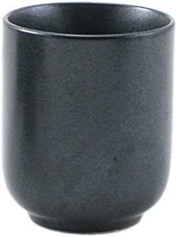 Set of 6 Japanese 3.25" H Porcelain Yunomi Sushi Tea Cup Metallic Black/Made Japan