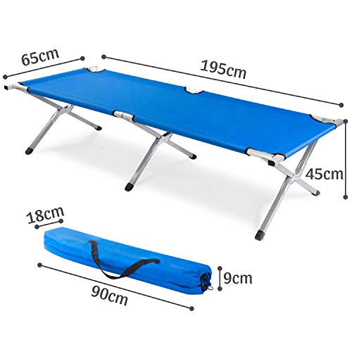 GOODS+GADGETS Faltbares Army Feldbett aus Aluminium - klappbares Campingbett & Gästebett – Bild 4