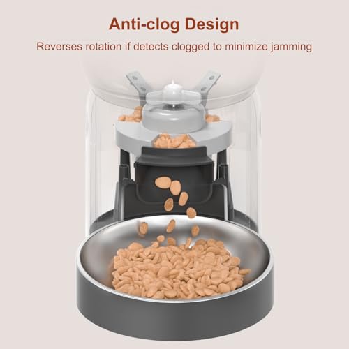 Futterautomat Katze 3L, Katzenfutter Automat mit Programmierbarer Timer, Futterautomaten für Katzen und Hunde,1 bis 6 Mahlzeiten pro Tag, mit Edelstahlschüssel, Schwarz – Bild 6