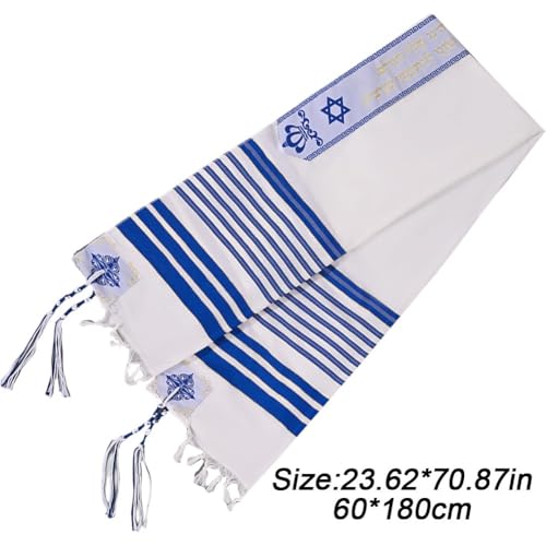 Jewish Tallit Katan Israel Prayer Shawl with Tzitzit Strings Israel Traditional Tallit with Blessing on Neckband for Men Women3