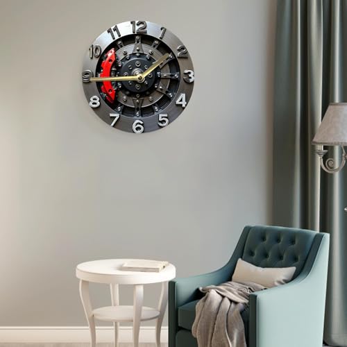 Reloj de pared analógico con diseño mecánico 25 cm miniatura 6