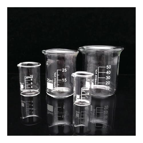 Lab Instruments Equipment 1Set (5/10/25/50ml) Lab Boro Glass Beaker， Laboratory Measuring Glass Cup Medical Supplies