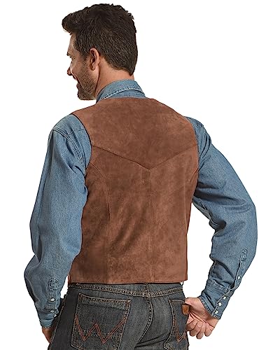 Brown Suede Leather Western Vest with Front Yokes by ROPER3
