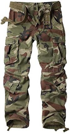 TRGPSG Men's Wild Cargo Pants, Camo Pants Cotton Casual Work Hiking Pants with 8 Pockets(No Belt) 5337 Battlefield Camo 38