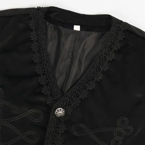 Gothic Steampunk Vest for Men Victorian Waistcoat Medieval Court Retro Slim Fit Vests Sleeveless Jacket2