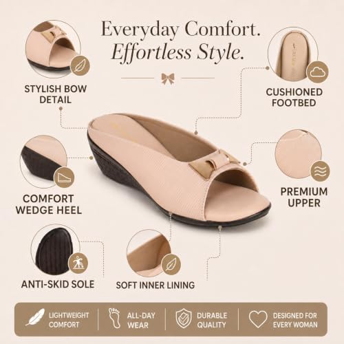 Image of TRASE Women's Fashion Sandals | Faux Leather Comfortable and Stylish Wedges | For Casual Wear & Formal Wear Occasions | For Women & Girls