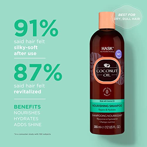 HASK Nourishing Coconut Shampoo, for all hair types, colour safe, and cruelty-free - 1 355mL Bottle - Image 6