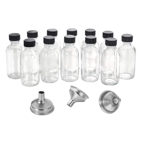 Botellas de chupitos de jengibre: vidrio transparente de 2 oz, tapa hermética de aluminio, recipiente para líquidos a prueba de fugas, equipo de almacenamiento culinario en miniatura | Tarro recargabl