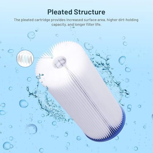 FXHSC Whole House 20 Micron 10\" x 4.5\" Pleated Sediment Well Water Filter Cartridge Replacement for ECP20-BB, S1-BB, W20CLHD, SPC-45-1020, AO-WH-PREL-RP, WHKF-WHPLBB, WFHDC3001 (Pack of 3) - Thumbnail 3