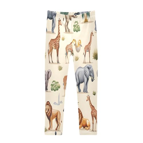Toddler Girls Leggings Printed Yoga Pants Leggings Lion Elephant Cheetah Antelope for Kids